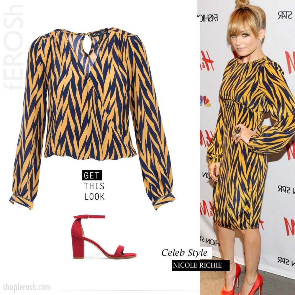 Winter Kate Herringbone Deep V  Blouse NWT